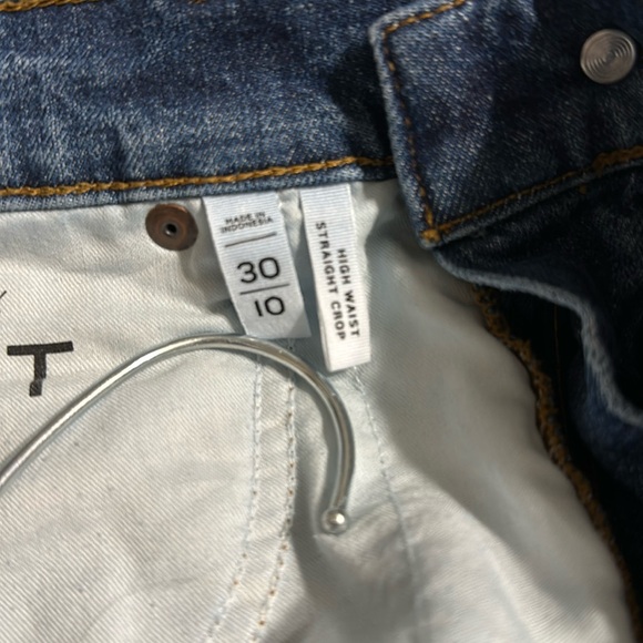 Loft High Waist Straight Crop Jeans in Dark Wash - Picture 6 of 6